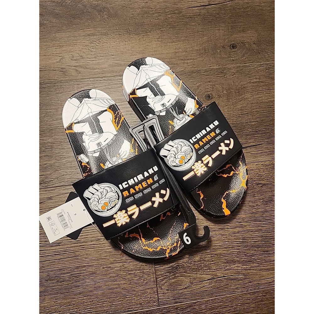 Naruto Men's Sz 9 Ramen Sport Slide Sandals Comfort Fit, Slip-on, Relaxed